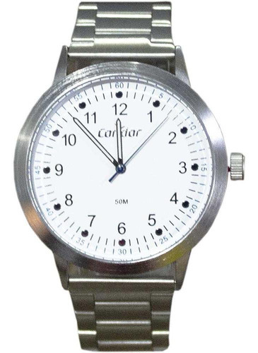 Relógio Condor Masculino Fundo Branco Prova D'água Original Cor da correia Prata Cor do bisel Prata