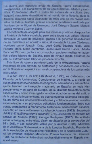Abellán José Luis / El Exilio Filosófico En América. Los Tra