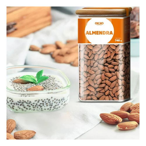 Almendras Okko Superfoods Vitrolero De Vidrio 740g