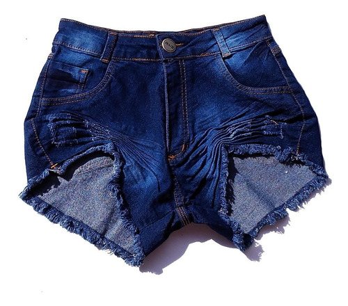 Shorts Jeans Cos Alto Cintura Alta Desfiado Destroyed St002