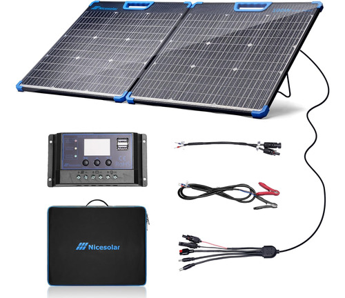 100w Solar Panel Kit Bifacial Plegable De 100 Vatios So...