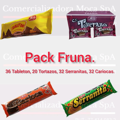 Pack Fruna (32serranitas, 32cariocas, 20tortazos, 36ableton