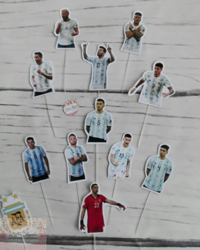 Pinchos Topper Messi Argentina Para Cupcakes