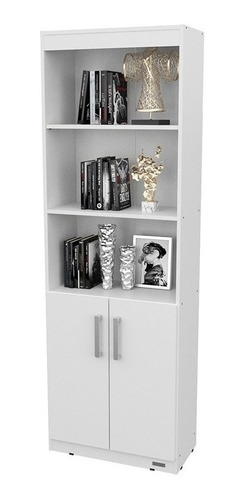 Biblioteca Mueble Estantes Melamina Con Puertas 60cm Mosconi