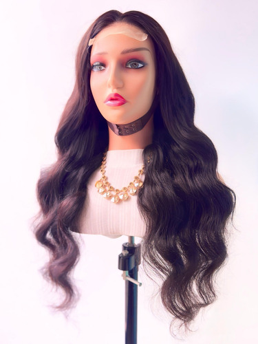 Peruca Front Lace Hd 100% Cabelo Humano Virgem Castanho Escuro Divisão Livre No Topo 4x4 Em Lace Hd 65cm 270g Touca Com Ajustes Na Nuca