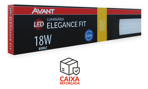 Kit 5 Luminaria Led Elegance Fit 18w 3000k Preto Avant