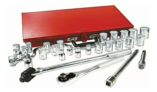 Urrea 5400m 1/2-inch Drive Chrome Socket Set, 29-piece