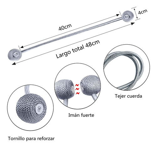 Set De 6 Sujetadores De Cortina Magneticos