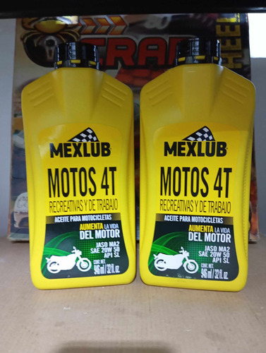 Aceite Mexlub 20w50 Motos 4 Tiempo Mineral Litro 