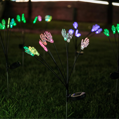 Luz Solar Led Para Poste De Jardín Con Palmera Esqueleto