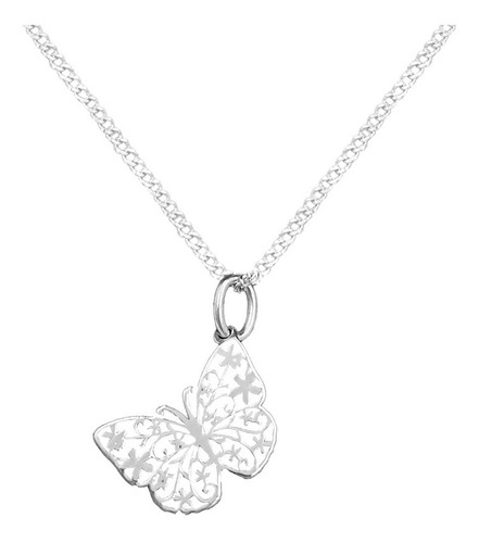 Dije Y Cadena Mariposa Flores Plata 925 Envio Gratis