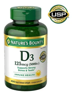 Vitamina D3 Natures Bounty 5000 Iu 125mcg, 400 Capsulas
