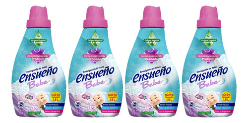 4 Pack Ensueno Suavizante Ropa Bebe 1.5 Lt