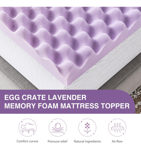 Cubrecolchón Espuma Viscoelástica 5 Cm Lavanda Relajante