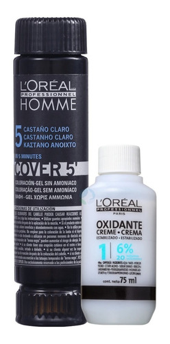 Loreal Cover 5 Nº 05 Castanho Claro 50ml + Oxidante 75ml