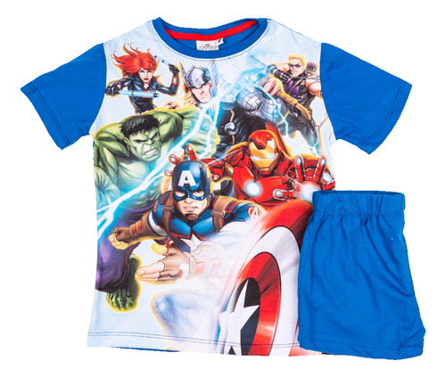 Pijama Niños Manga Corta Avengers Marvel Lic. Oficial