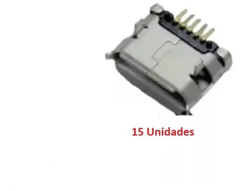 Imagem 5 de 5 de Conector Carga Micro Usb V8-5 Pinos / Cel. Tabl /26 - 15 Un.