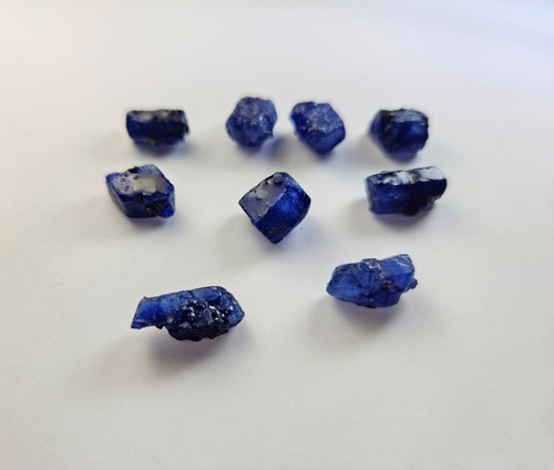 Safiras Brutas Para Lapidação Azul Intenso Com 11.95 Gramas Azul Royal