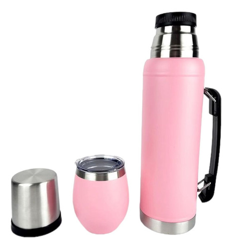 Set De Termo Y Mate 1000ml Capacidad Mate Con Tapa 220ml 