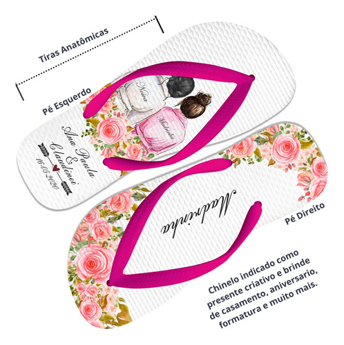Imagem 3 de 7 de Chinelo Personalizado Barato Economico Pra Casamento 11 Par