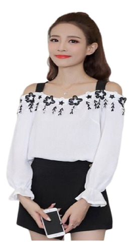 Blusa Bata Feminina Manga Longa Flores Primavera