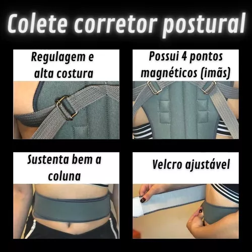 Cinta Colete Postural Ortopédico Corretor Postura Ajustável Corpo