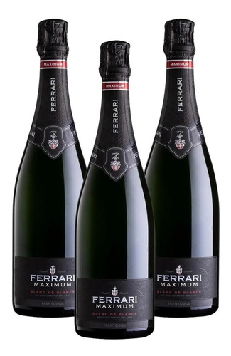 Espumante Ferrari Maximum Brut 750 Ml Kit Com 03 Un