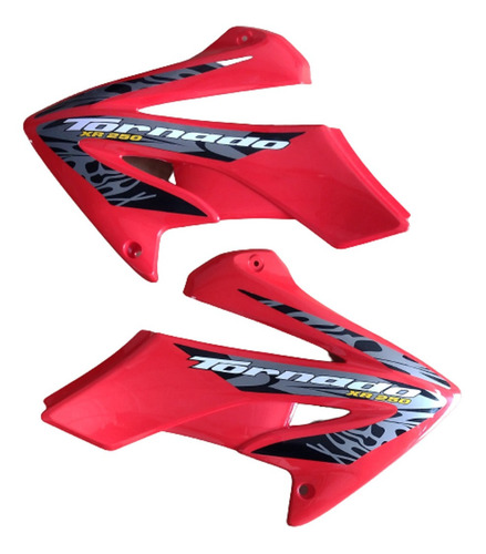 Juego Cachas Laterales Tanque Xr New Tornado Rojas C/calcos 