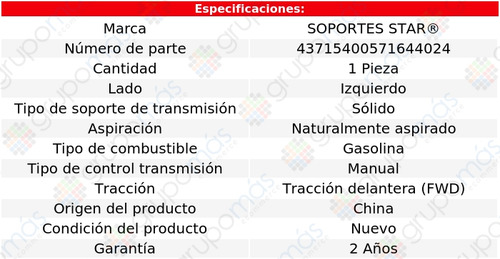 Sop Transmisión Izq S Star Lancer L4 2.0l 08 A 15