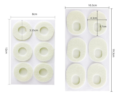 Almohadillas Para Callos De Fieltro Grueso De 6 Oval