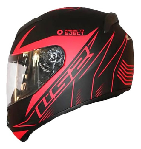 Casco Para Moto Writed Negro Rojo