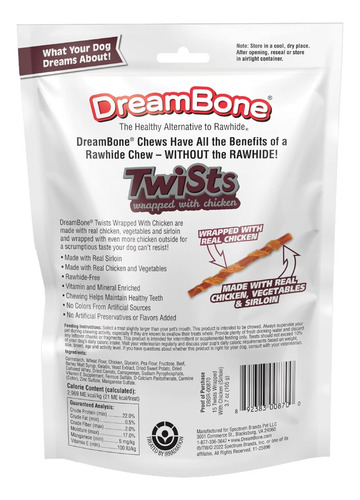 Dreambone Twists, 15 Ct, Envueltos En Pollo