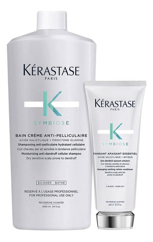  Kit Kerastase Symbiose Shampoo Creme 1l Condicionador 200ml