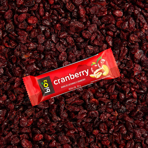 Bio2 Barra Nuts Cranberry 24 X 25 G Vegana E Sem GlĂșten
