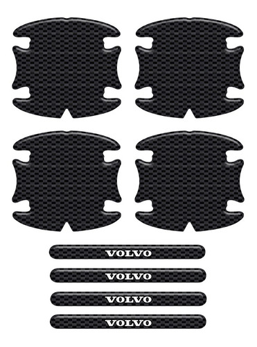 Protetor Maçaneta Volvo Carbono Preto Resinado