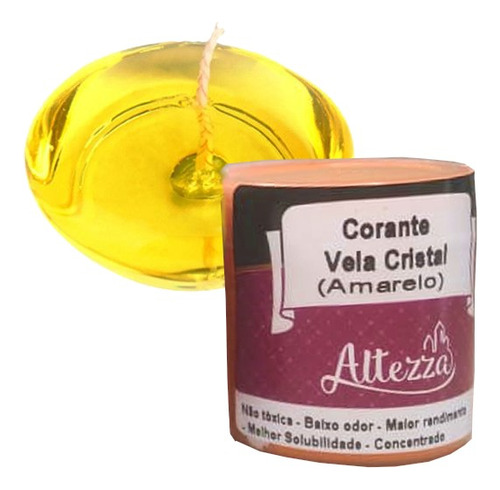 Corante Cera Gel Parafina Cristal -  25 Gr Cor Amarelo