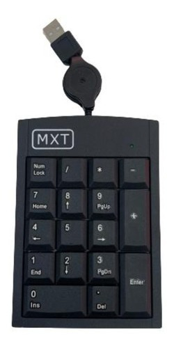 Mini Teclado Numerico Usb Portatil 17 Teclas Notebook Pc Cor de teclado Preto