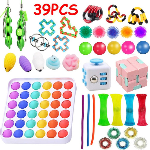 Pop It Fidget Sensory Anti Estrés Juguete 39 Piezas Listo Pa