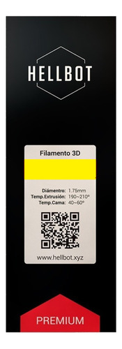 Filamento 3D ABS Hellbot de 1.75mm y 1kg amarillo