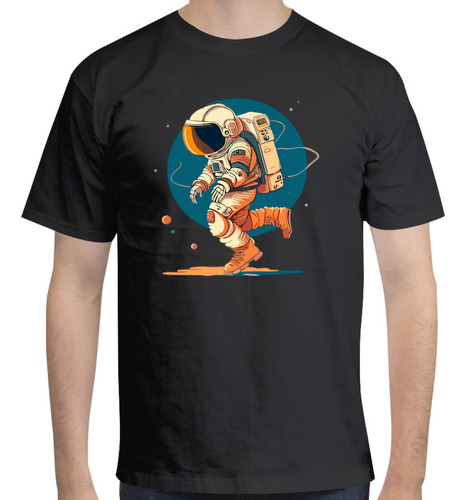 Playera De Astronauta Caminando Por El Espacio