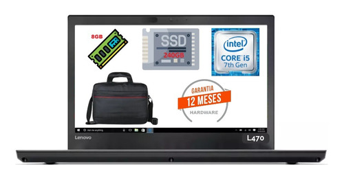 Lenovothinkpad L470 I5-7200u 256gbssd 8gb Factura Gara12mese (Reacondicionado)