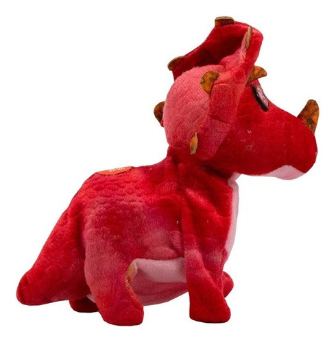Dinosaurio De Peluche Con Movimieto Sonidos Juguete Infantil Color Rojo