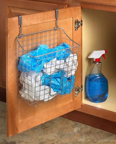 Canasta De Alambre Para Basura Con Soporte De Plástico Para