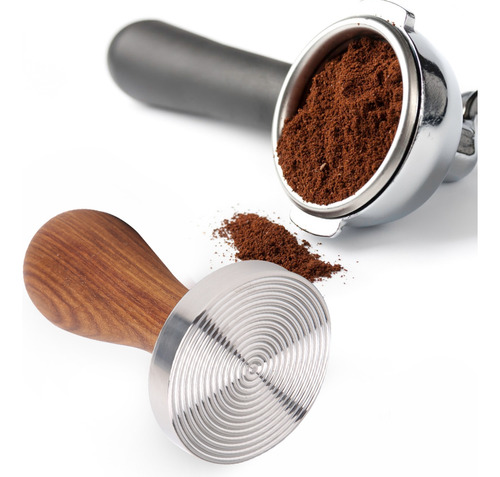 Polvo De Mango De Madera De Acero Inoxidable Coffee Tamper D