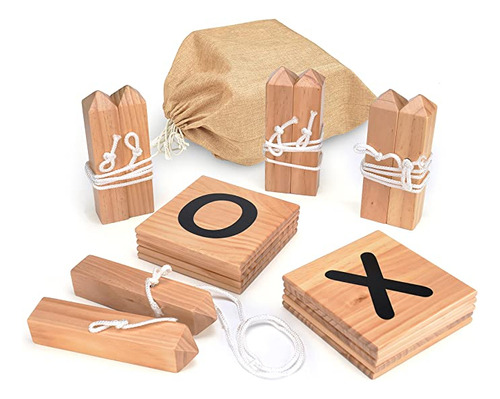 Trademark Innovations Tic Tac Toe Juego Gigante De Madera P.