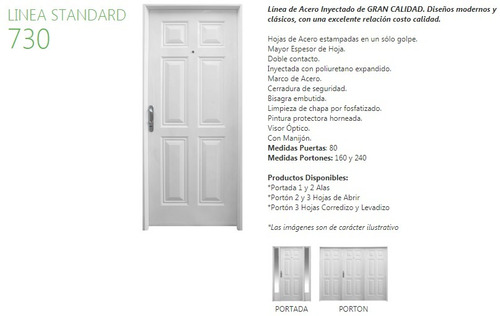 Puerta Doble Chapa Inyectada Izq Bar Metal 080x200 Mod. 730