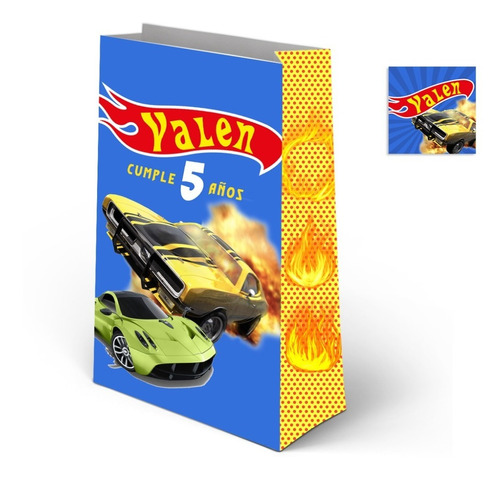 Bolsitas Golosineras Personalizadas Hot Wheels  X10 