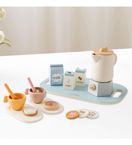 Juego De Fiesta De Té De Madera Para Niñas Pequeñas,