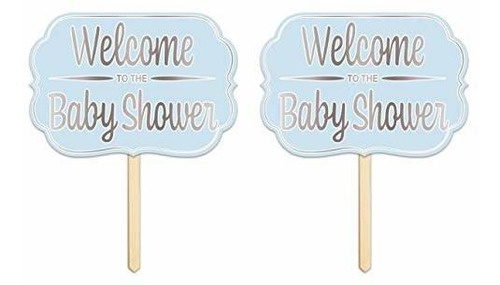 Beistle Welcome To The Baby Shower Yard Sign, 2 Piezas, Deco