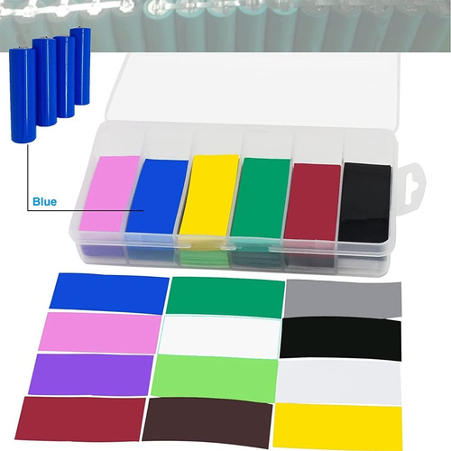 Imagen 7 de 9 de Kit X 12 Funda Termoencogible Para Baterias De Litio 18650